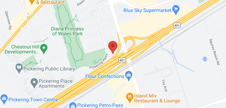 map of 1625 Pickering Pkwy